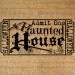 HALLOWEEN Digital Burlap Collage Sheet Download Fabric Transfer TiCKeT HAUNTED HOUSE TeXt Iron On Pillows Tote Tea Towels 4286