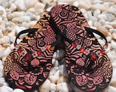 OOAK US 5/6 crystal blinged out, blingy Mucho Caliente Rhinestone Flip Flops