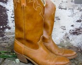 vintage 70's DINGO leather cowboy boots women's 10 made in usa tall country western wear