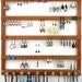 Wood Earring Holder - Jewelry Organizer, Cherry, Wall Mount, plus Necklace Bar. Holds up to 96 Pairs of Earrings plus 10 Jewelry pegs.