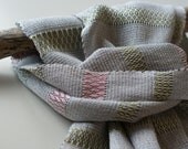 FREE POSTAGE - Handwoven Rosepath Stripe Scarf with Hand Twisted Tassels