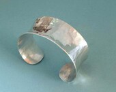 Hammered Sterling Silver Cuff Bracelet Artisan Modern Jewelry