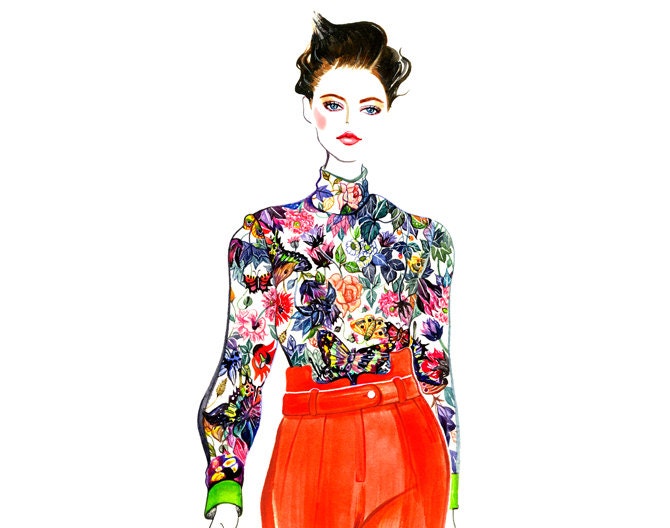 Fashion Illustration - Patricia Van der Vliet for Preen Fall 2012 RTW