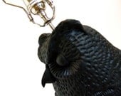 the owl. black table lamp.