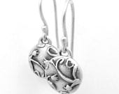 Silver flower earrings - handmade sterling silver jewelery