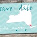 DESTINATION LOVE Vintage State Save the Date Postcard Wedding- You Print, DIY, Digital File