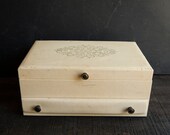 Vintage Ivory Jewelry Box- White Mid Century