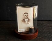 Display Cloche with Rustic Wooden Base