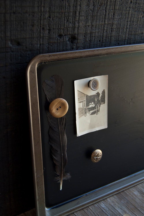 Chalkboard Tray with Magnets - Vintage Upcycled