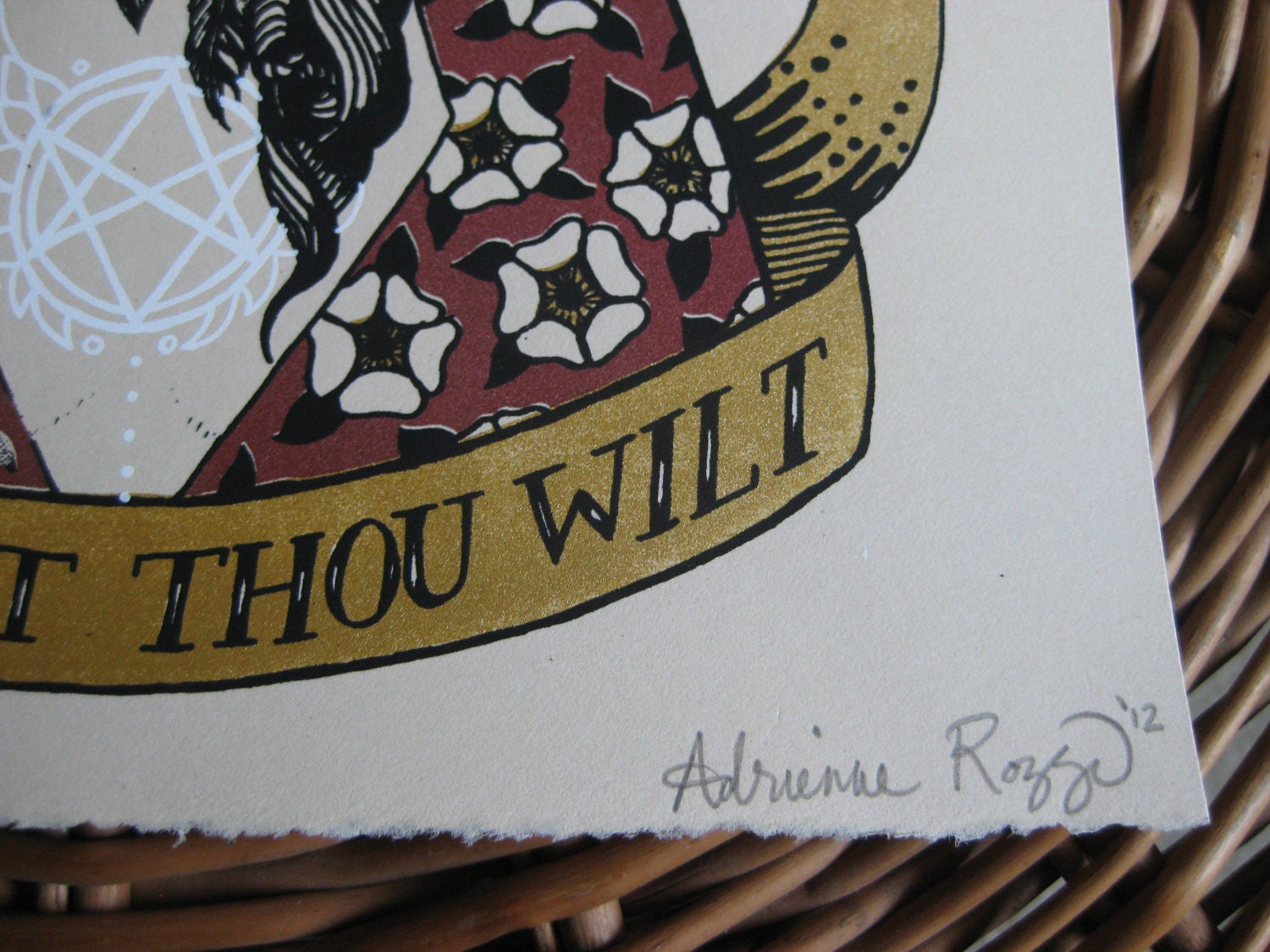 LIMITED EDITION Do What Thou Wilt Occult Gypsy handmade hand printed Screenprint