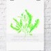 Seaweed in Leaf Green Watercolor Print - Sea LIfe Art Print in Green - Marine Life Wall Art