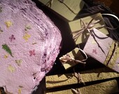 Handmade Recycled Wedding Wrap Invites with wildflowers-SAMPLE