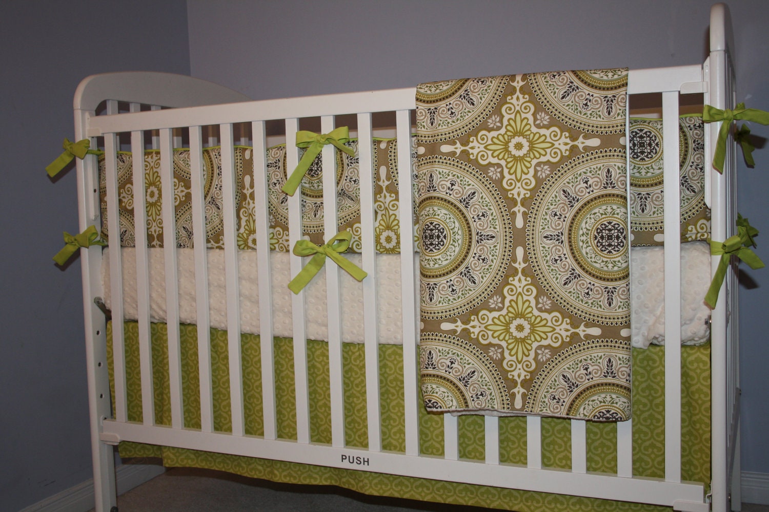 Custom crib bedding -Secret Garden