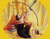 The Markswoman Postcard - Chakra Rainbow Series 5" x 5" Postcard by Shelley Irish