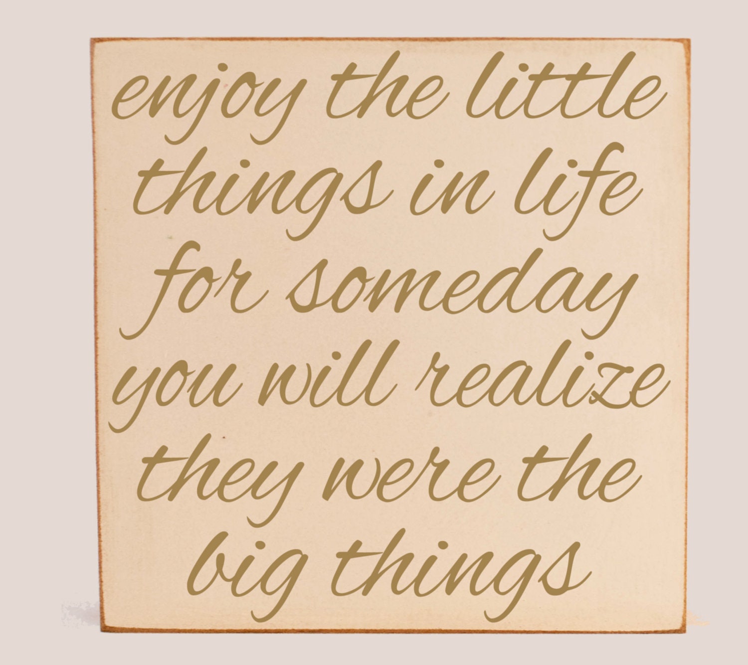 Enjoy the Little Things Typography  Wood Sign - Home Decor Word Art  - Your Choice of Color