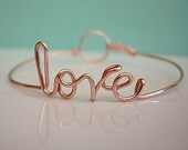 Rose Gold "LOVE" Bracelet silver plated. Love Bangle Bracelet..Great gift for friends, bridesmaids. etc.