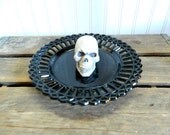 Vintage Black Amethyst Ribbon Plate Halloween Spooky Home Decor Halloween Decoration