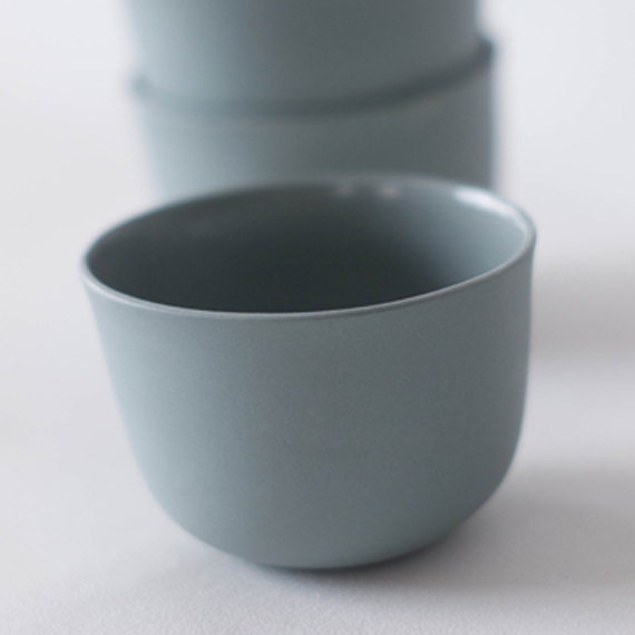 1 Colored porcelain cup, sea blue, modern oval handmade ceramic cup, small cup (LIMITED EDITION)