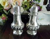 Silver Plated Salt and Pepper Shakers - c1900s Weidlich Brothers Manufacturing Co - Weighted 8227