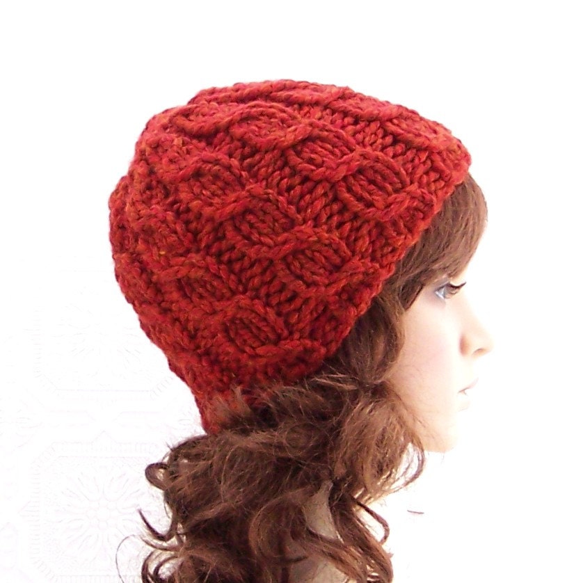 Hand knit hat - cabled beanie - women's accessories handmade by Sandy Coastal Designs - made to order