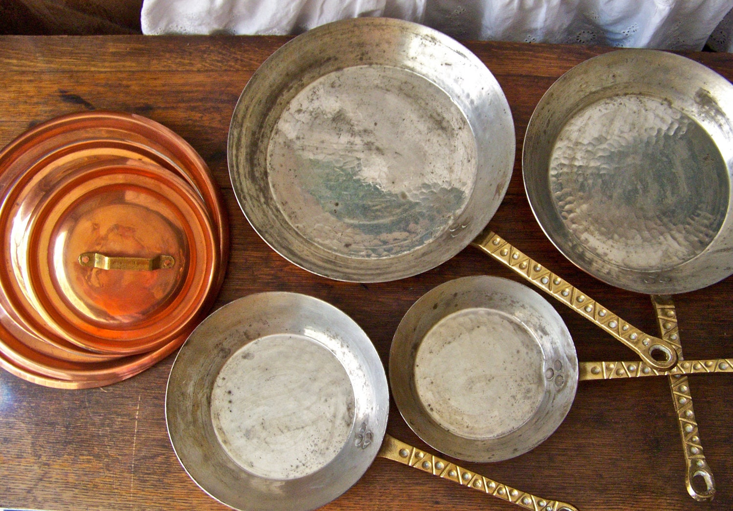 Antique Turkish Copper Saute Pans