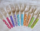 Wooden spoons, forks and knives - set of 12