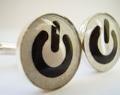 Silver Plated On/Off Button Cufflinks -  Gifts for Men, Wedding Cufflinks, Valentines Day, Graduation