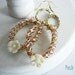 Esperanza - Peach, Gold, and Cream Blossom Wrapped Hoop Earrings