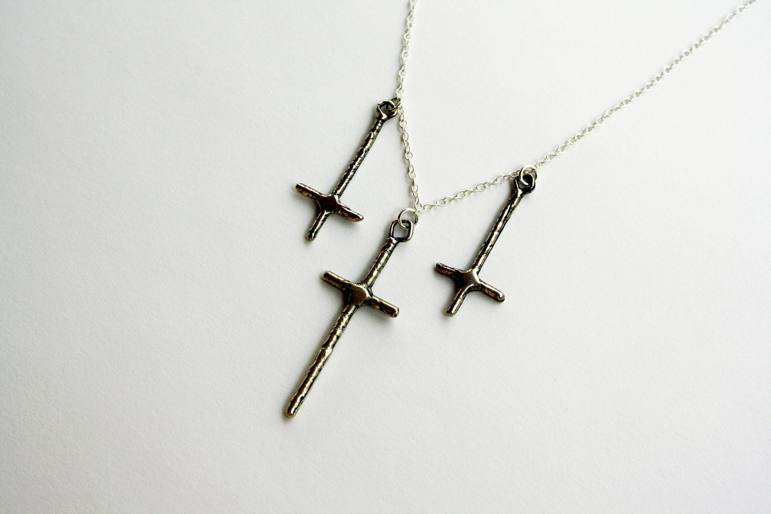Saints and Sinners Cross Necklace - Silver