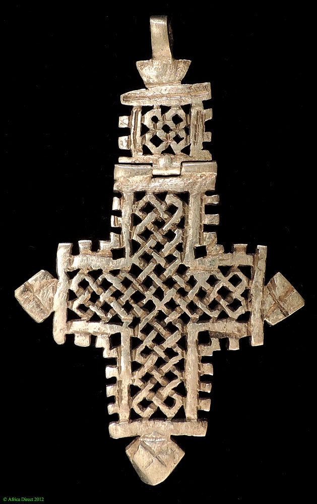 Ethiopian Pendant Silver Hinged Coptic Cross African