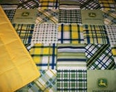 John Deere Green/Yellow Bedding  for Toddler Bed/ Crib  Quilt  36 " x  52 '' & Pillowcase