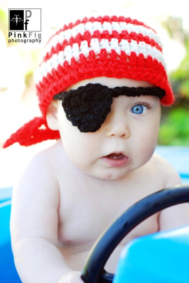 Pirate Kerchief Beanie Crochet Hat Pattern (378)