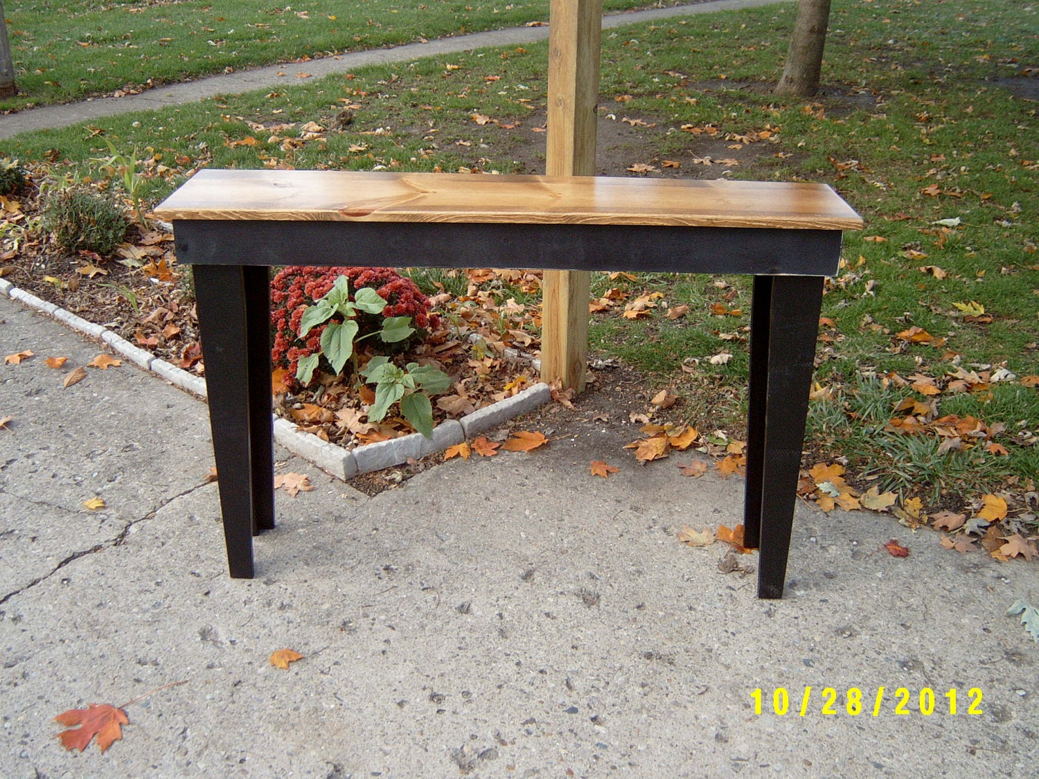 sofa table console entryway recycled material custom made