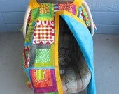 Unisex Baby Car Seat Cover - Infant car seat cover - Bright multi color