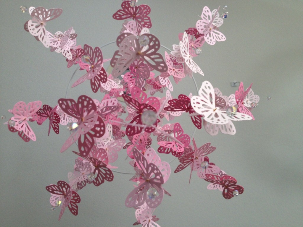 Monarch Butterfly Chandelier Mobile -Perfectly Pink