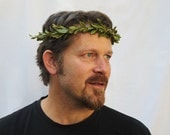 Tea Leaf Crown - Toga Costume, Greek God, Roman God, Olive Leaf Hair Garland, Leaf Halo, Leaf Tiara, Weddings, For Him, Groom