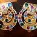 Pair of Dress Clips Art Deco Czech Multicoloured Rhinestones 1920's 1930's