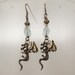 Bronze Dragon Earrings with Vintage Swarovski Crystals