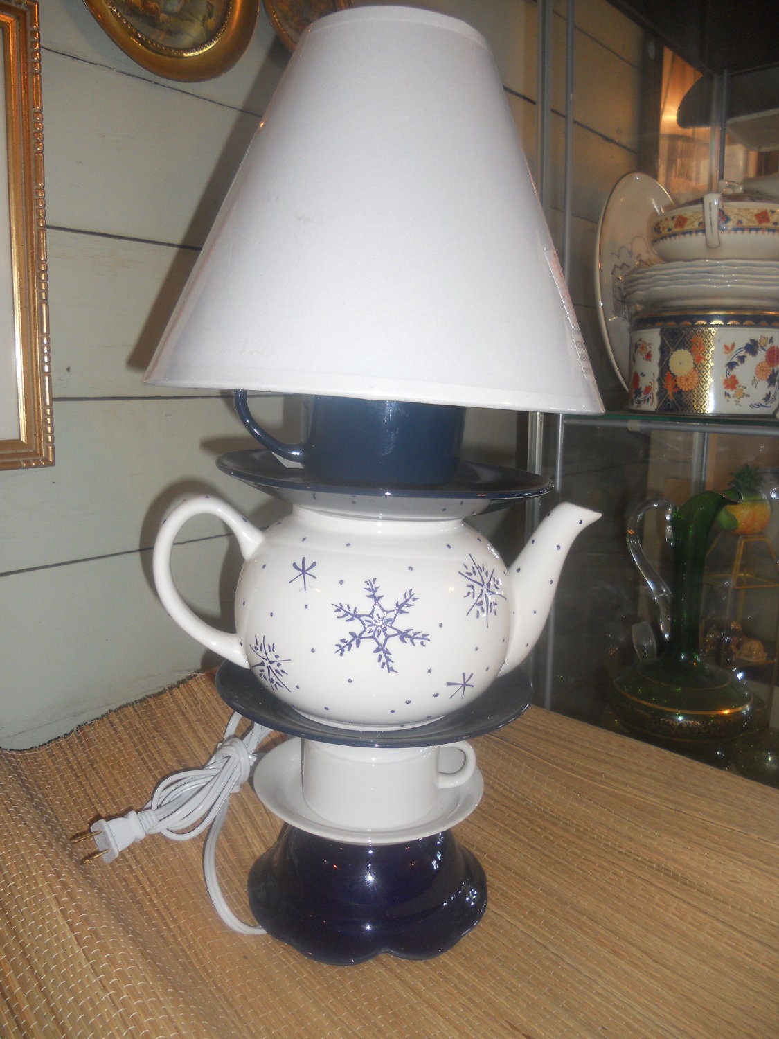 Upcycled One of Kind Teapot Lamp