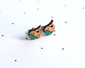 Wooden Laser Cut Whale Earrings