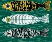Five Fish, limited edition giclee print