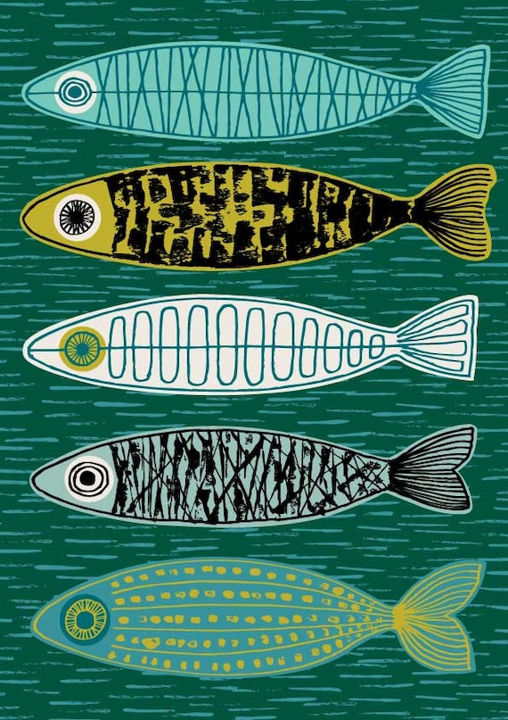 Five Fish, limited edition giclee print