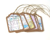 Upcycled Map Gift Tags  //  Ecofriendly  //  set of 6