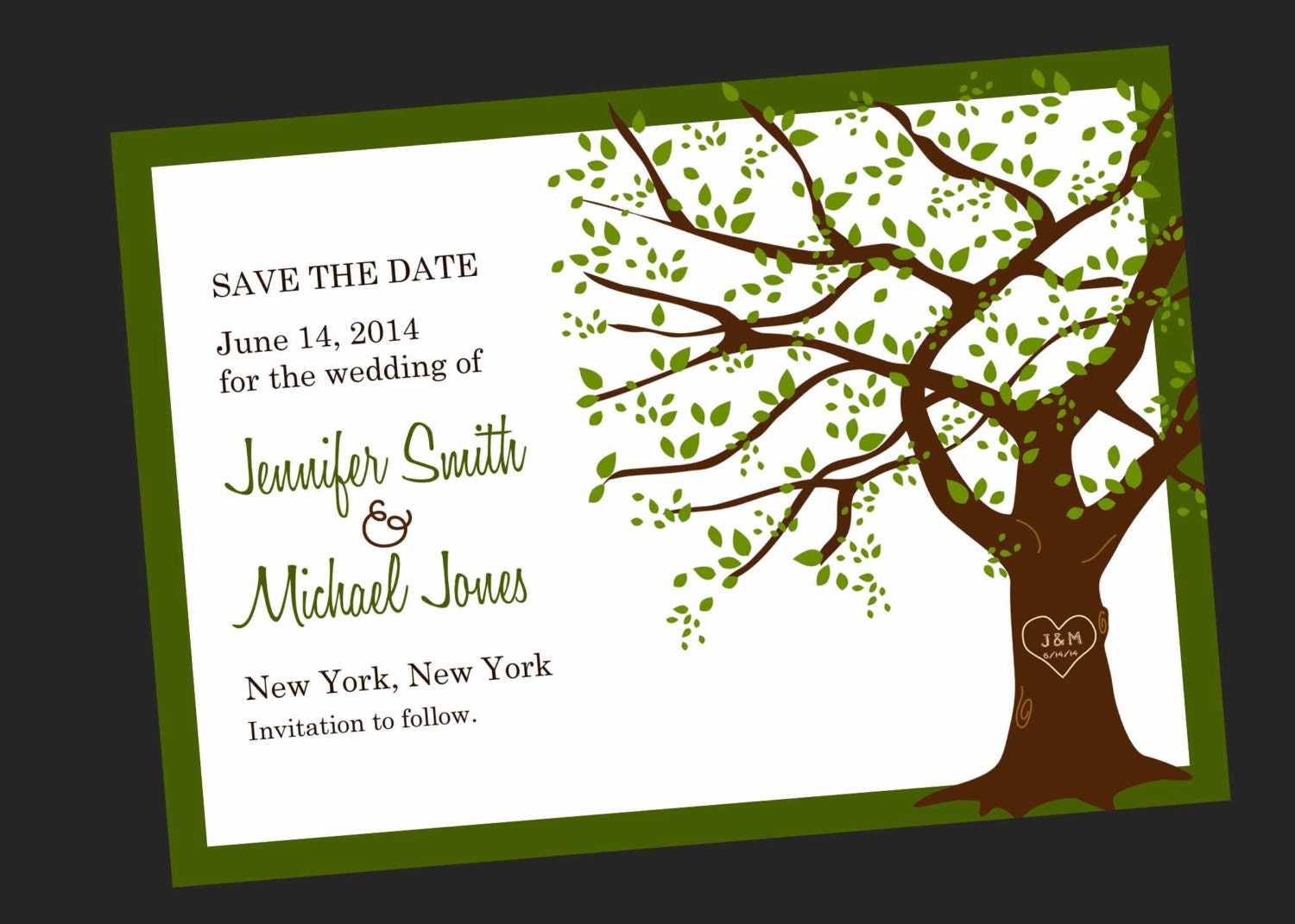 Bridal Shower Invitation Tree with Initials (Printable Digital File) Il_570xn