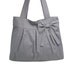 Gray cotton canvas tote bag / purse / shoulder bag / diaper bag - zippered inside pocket with bow
