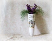 Souvenir French Wall pocket Vase Parsley Perigord