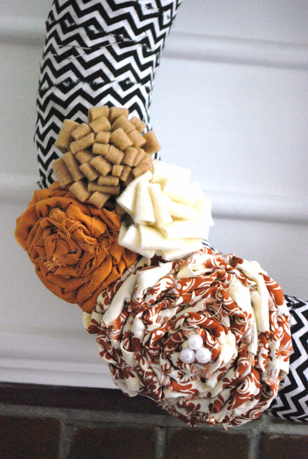 Fabric Wrapped Willow Wreath