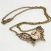 Steampunk Jewelry Necklace Steampunk Vintage Watch Necklace Butterfly Unusual Two-Tone Steampunk Jewelry By Victorian Curiosities