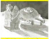 Greeting Card: Star Wars Millenium Falcon with Princess Leia and Chewbacca