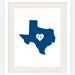 Texas State Love Map Silhouette 8x10 Print - Customized